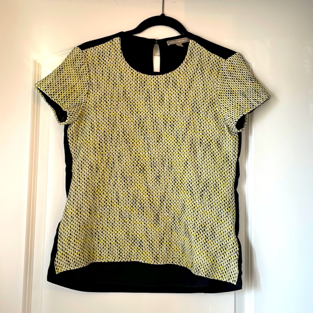Banana Republic Tweed Colorblock Top